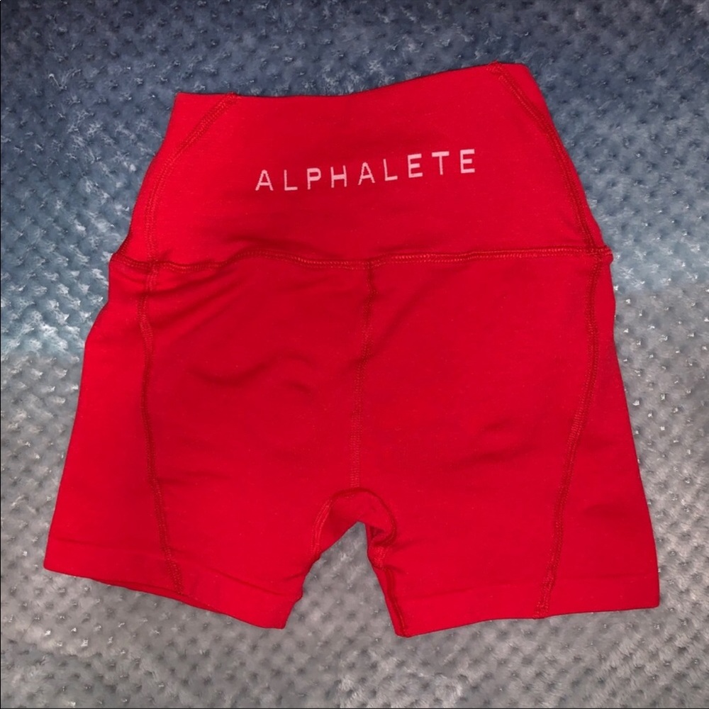 Alphalete revival shorts red